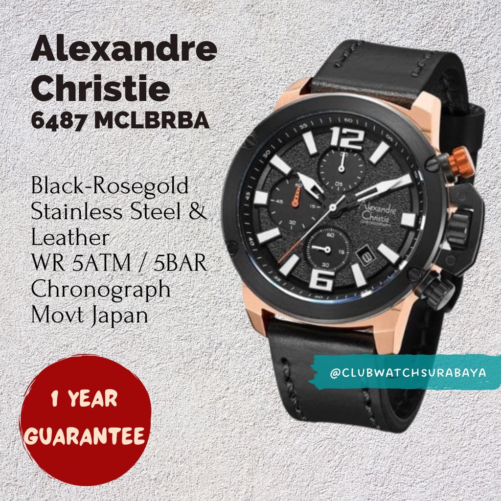 Jam Tangan Pria Alexandre Christie ORI 6487 MCLBRBA / Alexandre Christie Jam Tangan Laki-Laki 6487 M