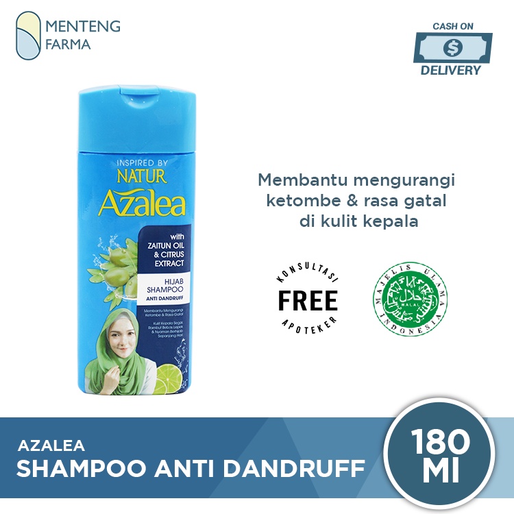 Azalea Hijab Shampoo With Zaitun Oil And Citrus Extract 180 ML - Perawatan Rambut Berketombe