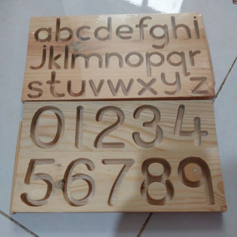 

Tracing board for number and letter / tracing huruf kayu / tracing angka kayu