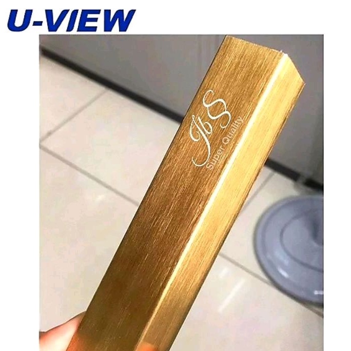LIST U HAIRLINE GOLD 10×20×10MM T:0,8MM P: 3.050MM STAINLESS SS  201 - LIST U INTERIOR