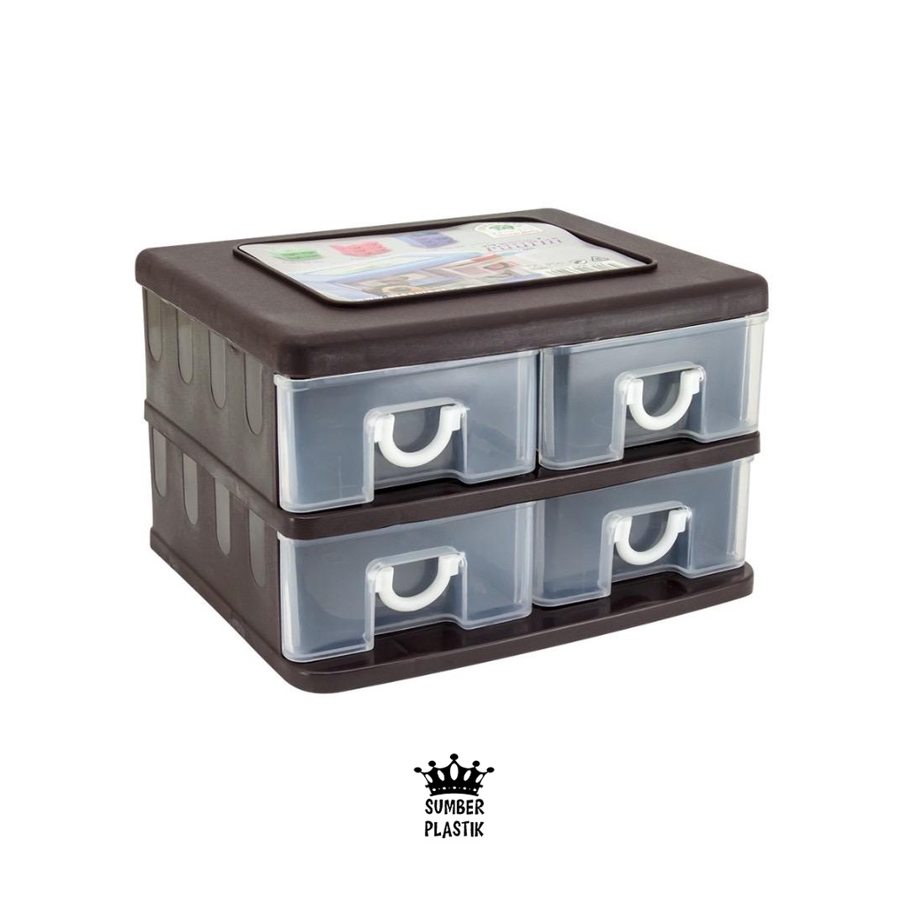 GREEN LEAF LACI 7906 MINI CONTAINER 2 SUSUN / RAK CABINET STORAGE BOX / KOTAK PENYIMPANAN BARANG