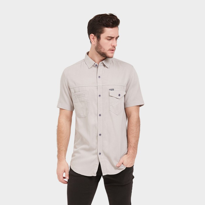 KEMEJA PRIA JB BOSS KEMEJA PRIA Cream - Cream, S POLOS TERBARU PREMIUM MOTIF TERLARIS MURAH KEREN JU