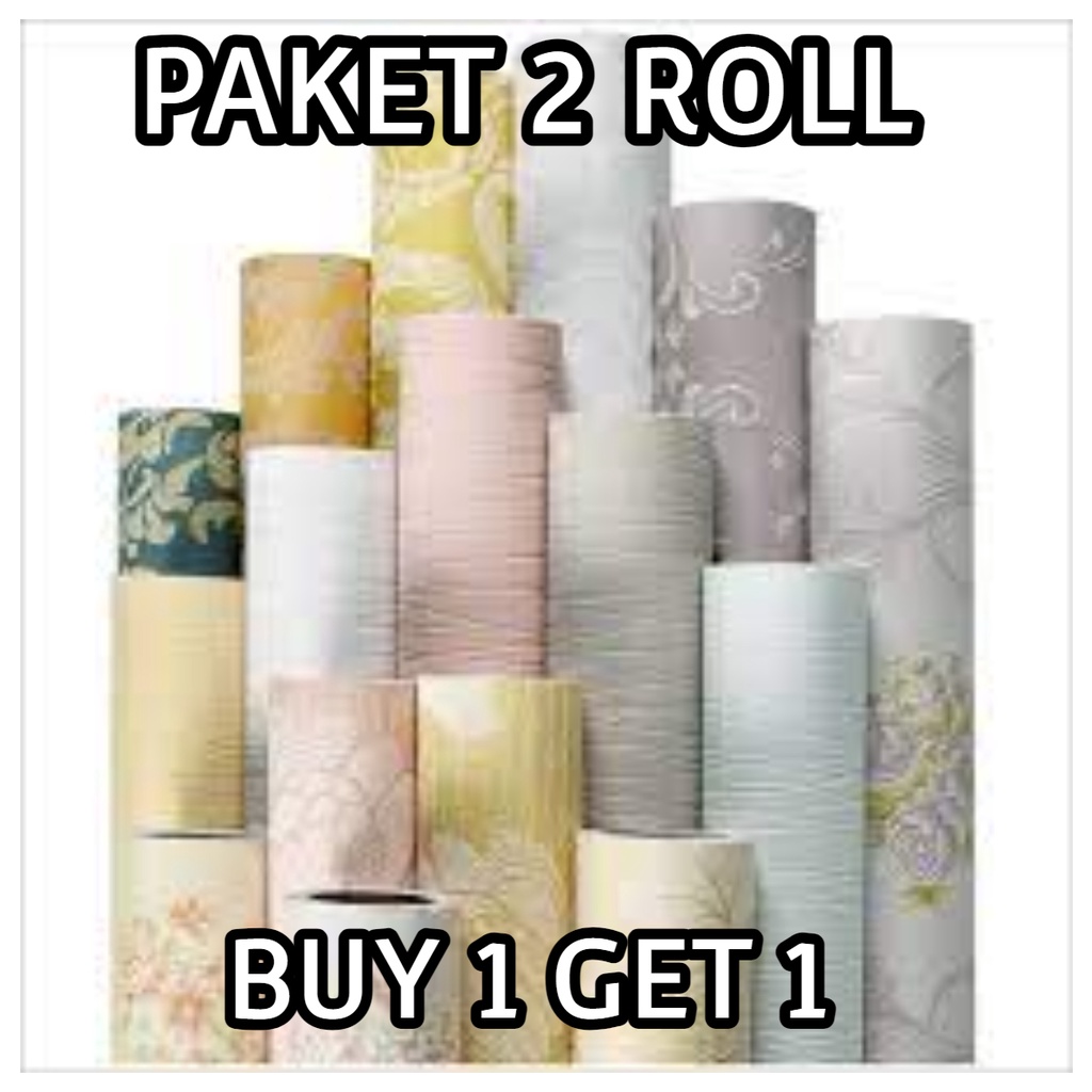 PROMO!! PAKET 2  ROLL Wallpaper Bahan PVC non transparan, waterproof MOTIF BATIK