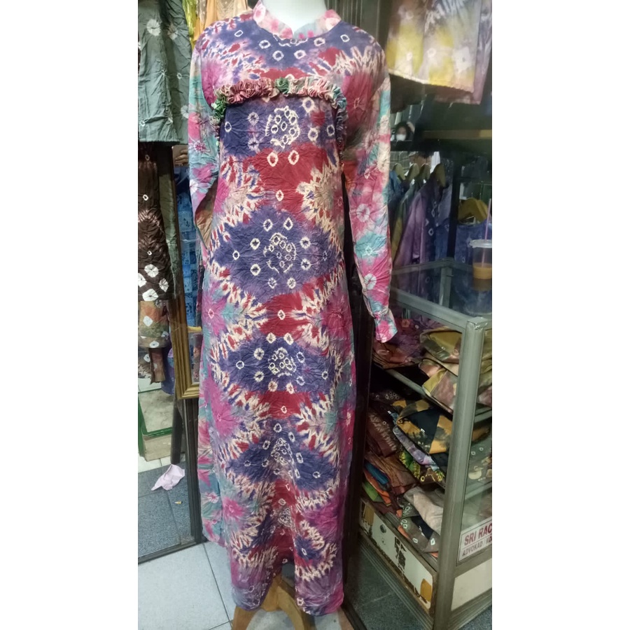 Amila Dress Jumputan Wanita Palembang Baju Kondangan Pakaian Perempuan