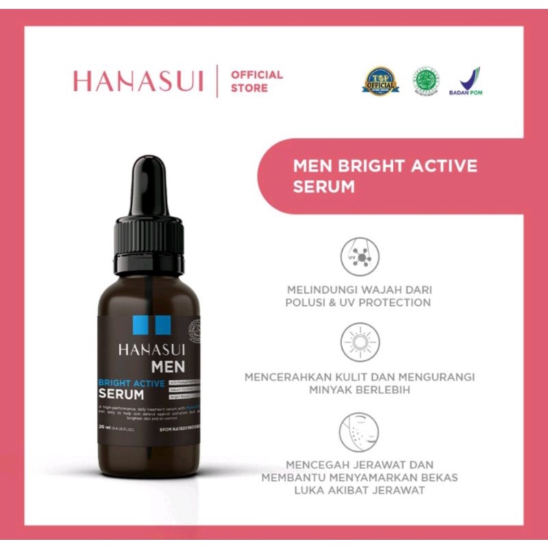 Hanasui Men Bright Active Serum / Serum Wajah untuk Pria