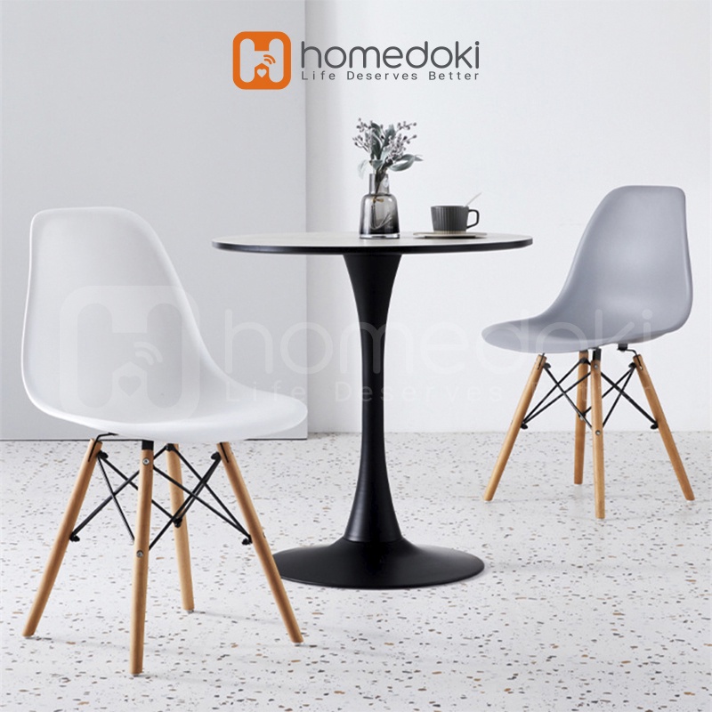 Homedoki Kursi Eames / Bangku Makan Minimalis / Kursi Kantor / Kursi kafe / Kursi Makan / Kursi Belajar / Kursi Santai Kursi