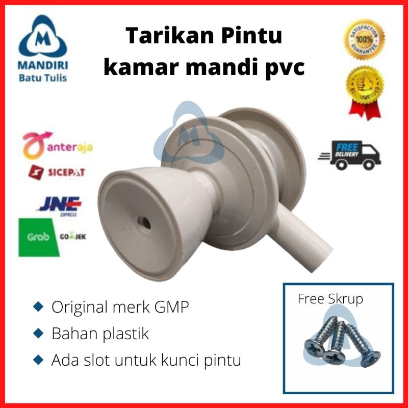 Handle Tarikan Kunci Pintu Kamar Mandi / Kunci Bulat pvc / Selot Plastik WC