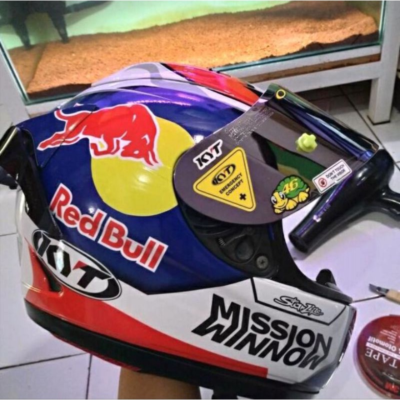 STIKER DECAL HELM REDBULL UNIVERSAL CUSTOM