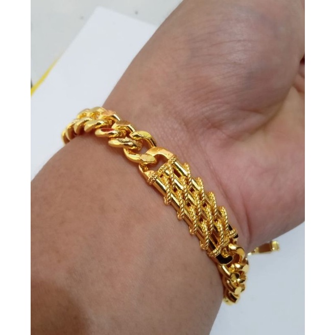 gelang tangan rantai xuping wanita dewasa berlapis emas24k uk18cm