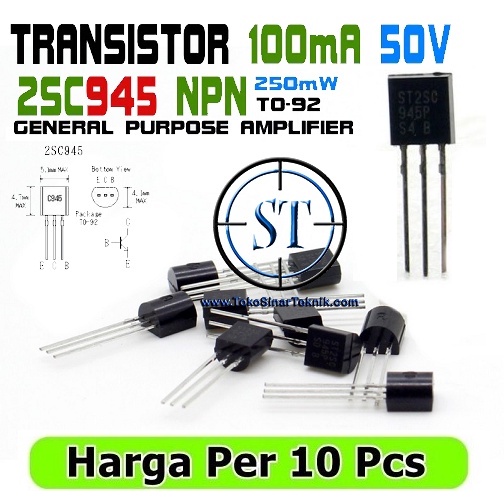 x10 SC945 SC 945 ST2SC 2SC945P C 945P C945P General Purpose Transistor NPN Silicon Isi 10 Pcs