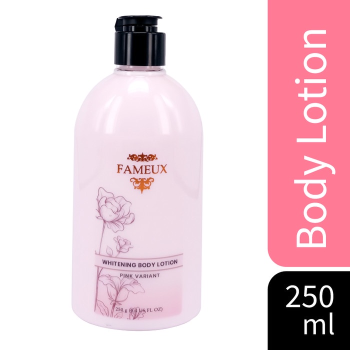 Fameux Paket Whitening Shower Scrub 250ml + Lotion Pink