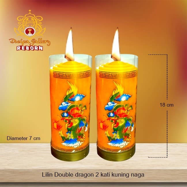 Lilin/Candle Puja Sembahyang Pilar Double Dragon 2 Kati