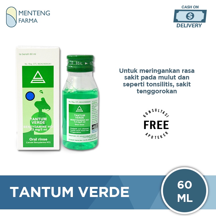 Tantum Verde Oral Rinse 60 mL - Obat Kumur Mulut dan Tenggorokan