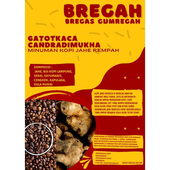 

Kopi Jahe Bubuk minuman tradisional (Gatotkaca Candradimukha)