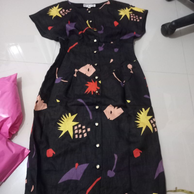 Hanae Mori Vintage linen dress preloved