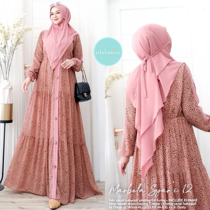 MARBELA GAMIS SYARI ORIGINAL EDELWEIS