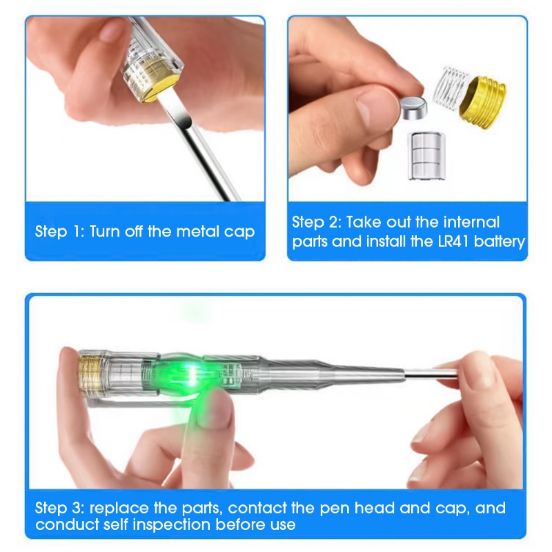 1 Pc Pena Tester Tegangan Listrik Mobil Dengan Lampu Indikator LED