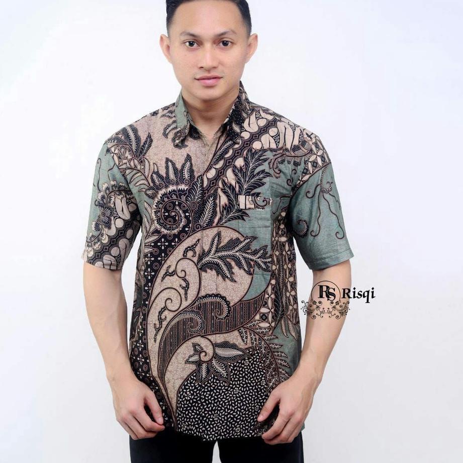 Booming Baju Batik Pria Dewasa 2022 Lengan Pendek Kekinian Kemeja Batik Lengan Pendek Pria Mewah Kem