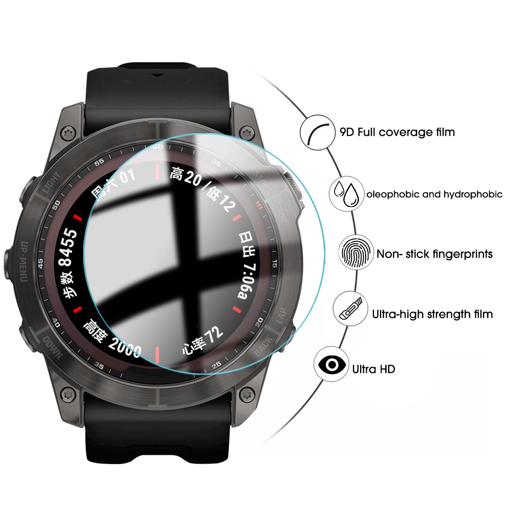 1pc Pelindung Layar Tempered Glass 9H Anti Gores Untuk Smartwatch Garmin Fenix7 7S 7X