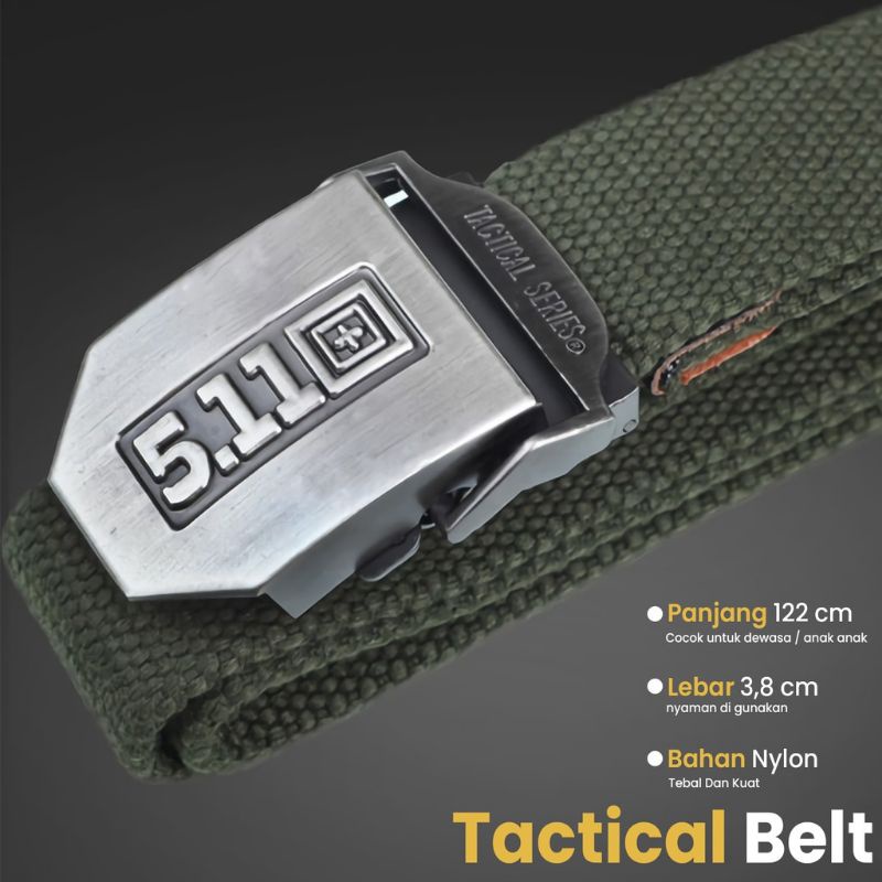 Ikat Pinggang Gesper Pria 511 Webbing - Tactical Belt  Solid Kepala Besi Anti Karat