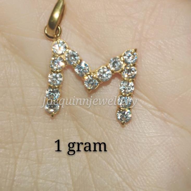 Garansi Original liontin huruf emas muda 1 gram