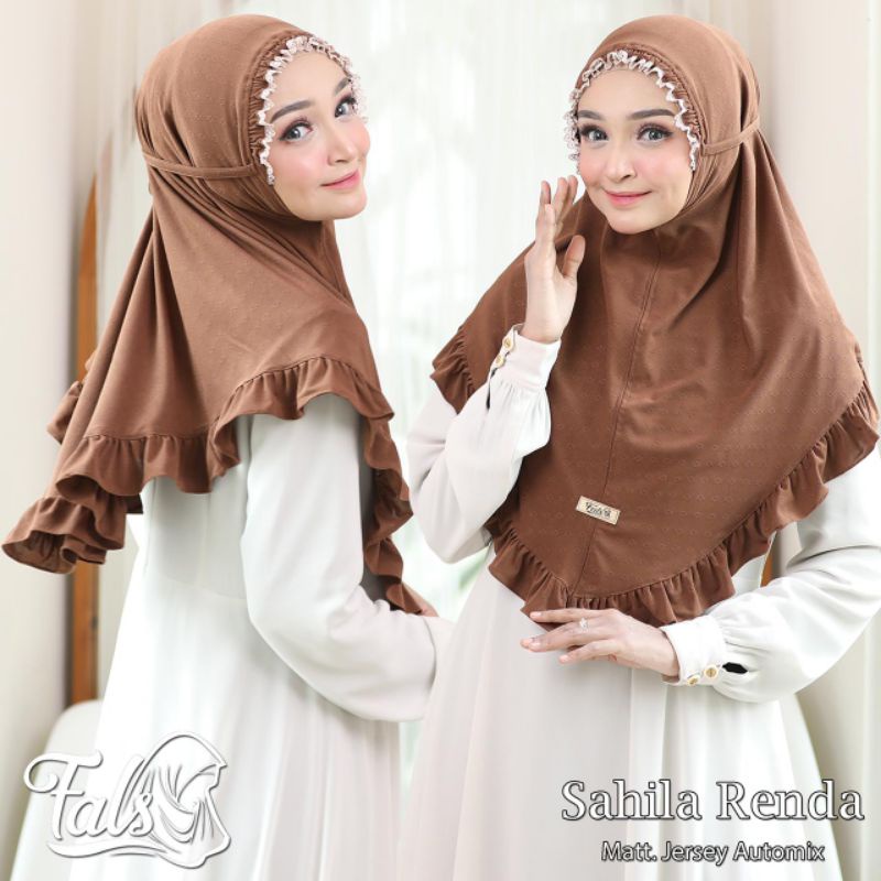 (Ori Fals) SAHILA RENDA •jilbab instan jersey automix•bergo tali rempel