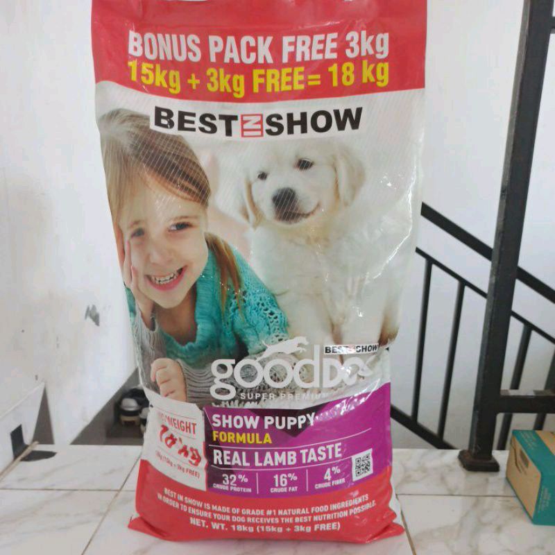 BEST IN SHOW puppy dog 18kg (Ekspedisi) makanan anakan dryfood good dog puppy lamb