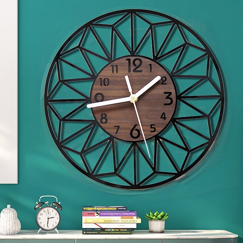 Jam Dinding Bulat Besar Quartz Model Eropa Rustic Vintage 30cm - Black