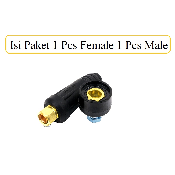 PAKET Kabel Konektor Las Male Female Connector Las 10-25mm Socket Las 1 Male 1 Female Conector cable Travo Las Jantan Betina