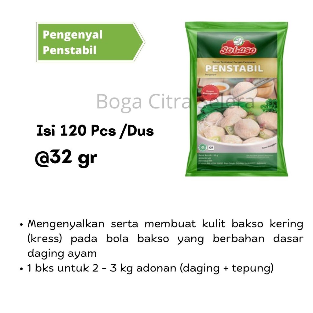 (1 Pack) Pengenyal / Penstabil Bakso Sobaso 32gr