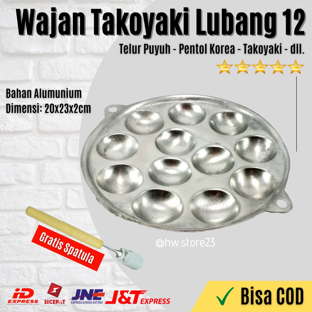 WAJAN TAKOYAKI / TELUR PUYUH / PENTOL KOREA / CETAKAN TELUR PUYUH [GRATIS SPATULA KECIL]