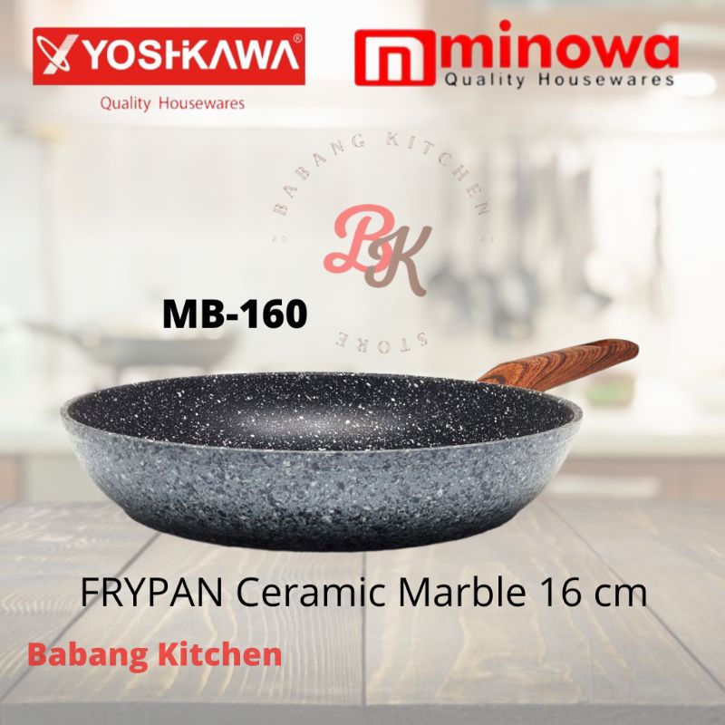 MB 160 YOSHIKAWA/MINOWA Marble Tumis FryPan 16CM Anti Lengket SaucePan