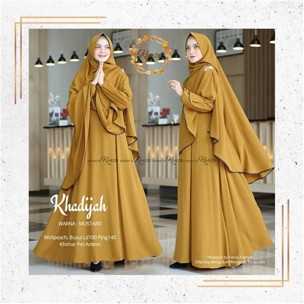 Gamis Muslimah Terbaru / Gamis Khadijah Setelan Plus Kerudung Syari