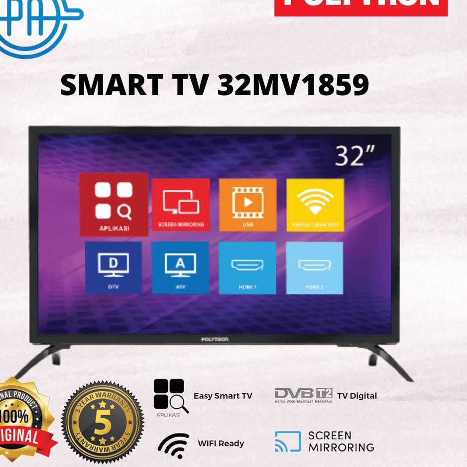 Grosir KWTKM TV Polytron LED Easy Smart Digital TV 32 Inch PLD 32MV1859 32INCH 83 Ready Stock