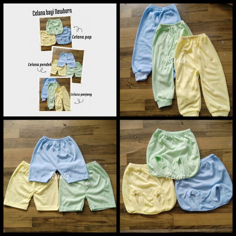 6 Pcs Celana Bayi Polos 0-3 Tahun