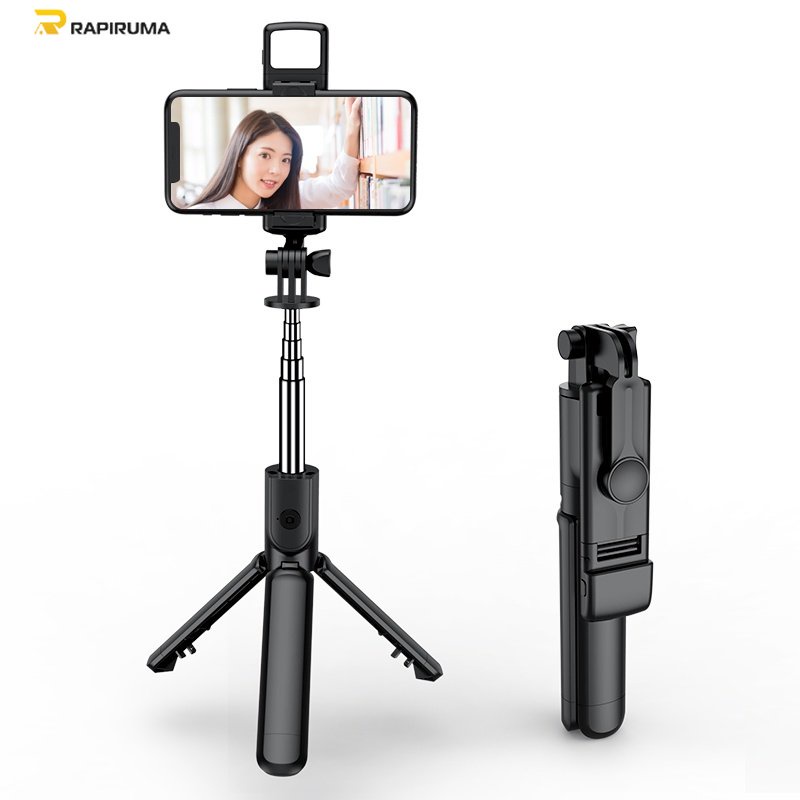 Tongsis Selfie Tripod Lampu LED Bluetooth 4 In 1 dengan remote control/ Selfie Stick Portable Flexible lampu LED/ Selfie Stick 360º-6