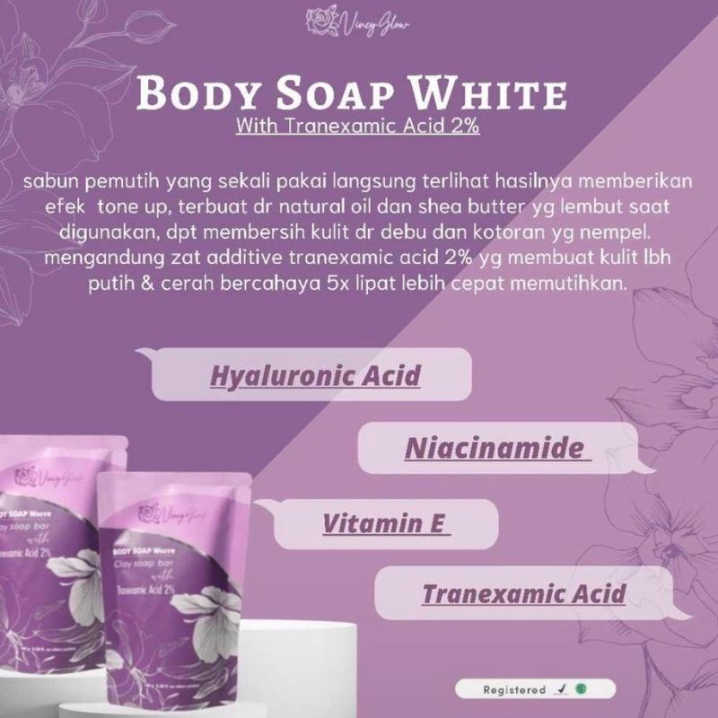 SOAP BAR vincy glow/sabun pemutih badan