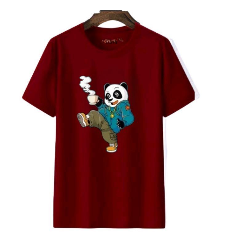 baju kaos anak laki laki /perempuan 1-12 tahun gambar panda coffe  baju kaos anak unisex