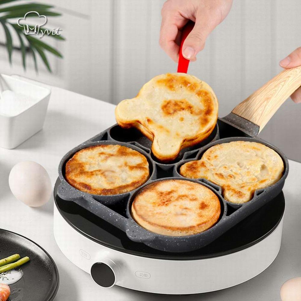 Solighter Pancake Anti Lengket Cookware 4per7gelas Alat Dapur Masak Telur Wajan Ham