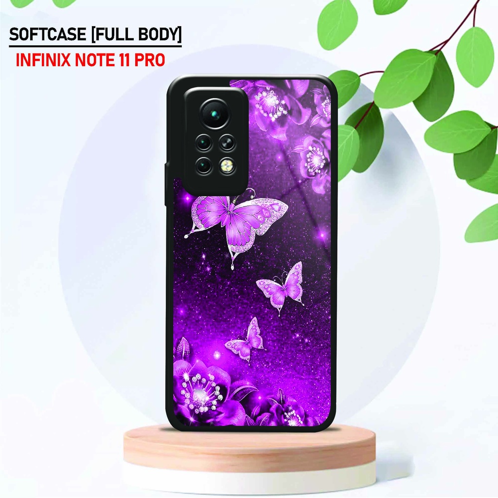 Softcase Kaca Infinix Note 11 Pro - Hardcase Glossy Infinix Note 11 Pro - Fashion [ Buterfly 2 ] - P