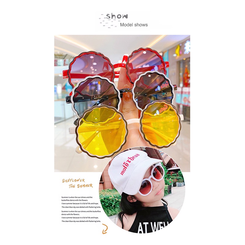 COD❤️Kacamata Anak Hitam Cowok Cewek Sunglass Laki-laki Perempuan New Trend FashionTerbaru Bulat Kaca mata Hitam Motif UV protection High Quality Import Kacamata Fashion