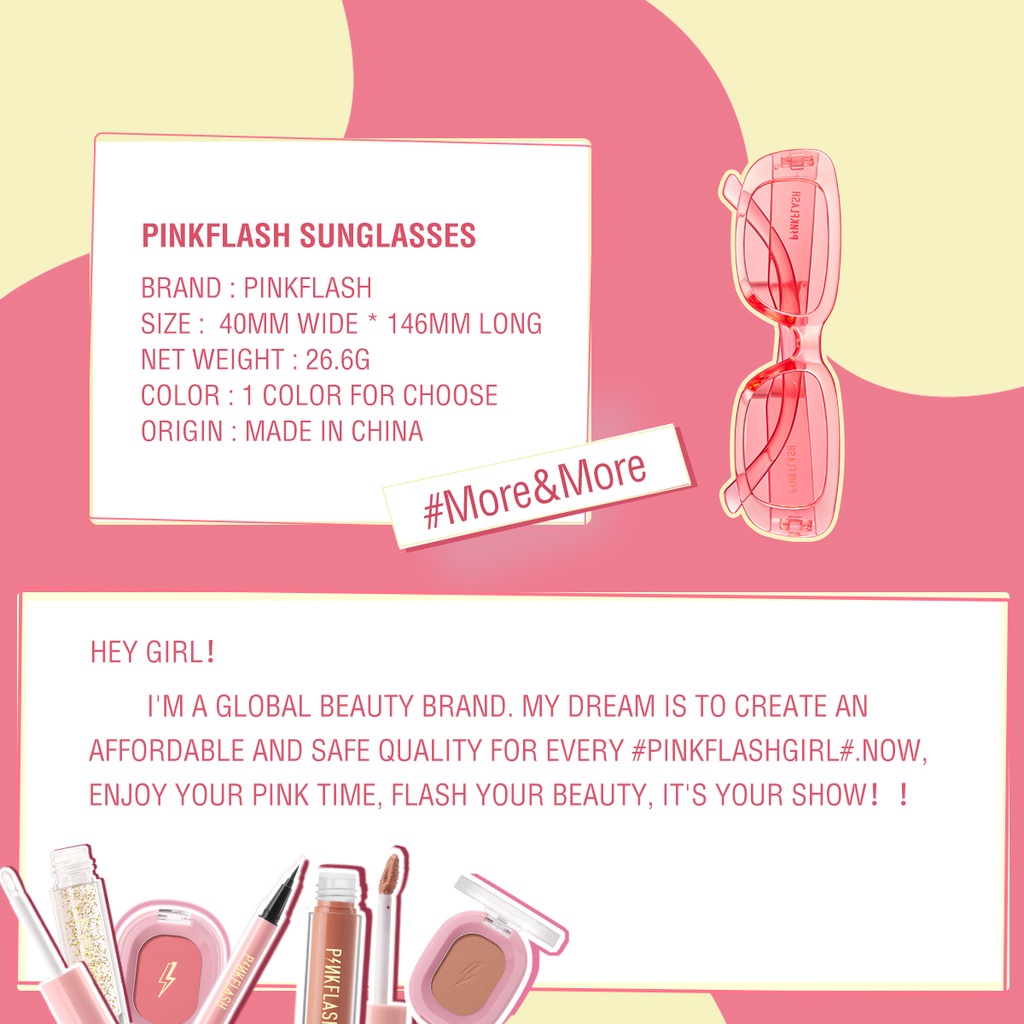 PINKFLASH More&amp;More Fashion Sunglasses Tide Radiation Protection Trendy UV Protection Eyewear Glasses