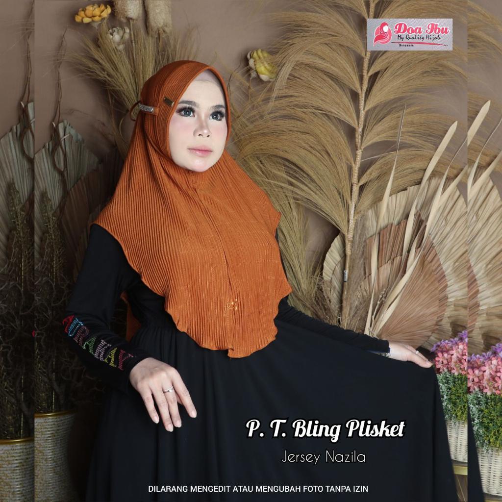 JILBAB PLISKET PET TALI BLING ORIGONAL DOA IBU ~ HIJAB PET TALI PRISKET PET ANTEM DOI ~ 281