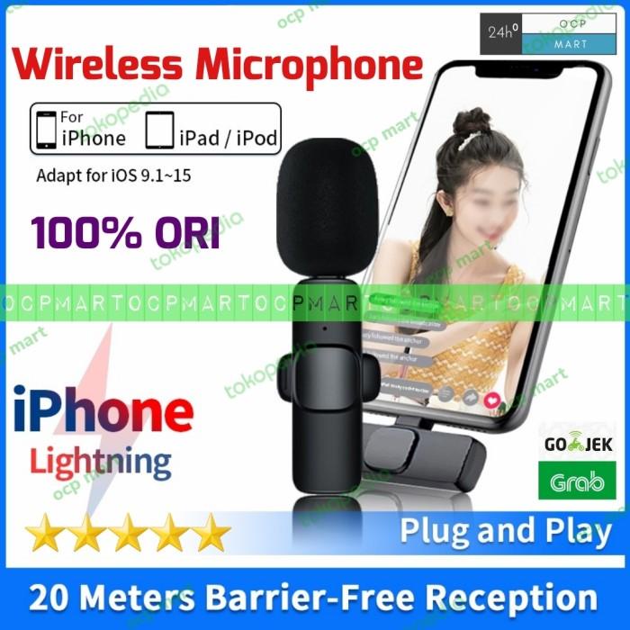 Wireless Microphone Iphone Lightning Mic Lavalier HP Vlog Live Youtube