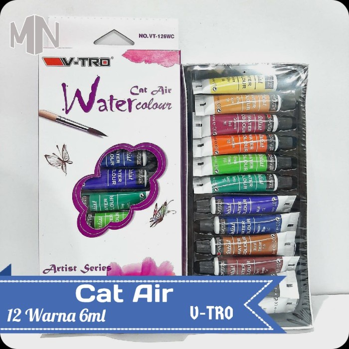 

Hadir Cat Water Colour V-Tro 12 Warna 6Ml/ Cat Air Berkualitas