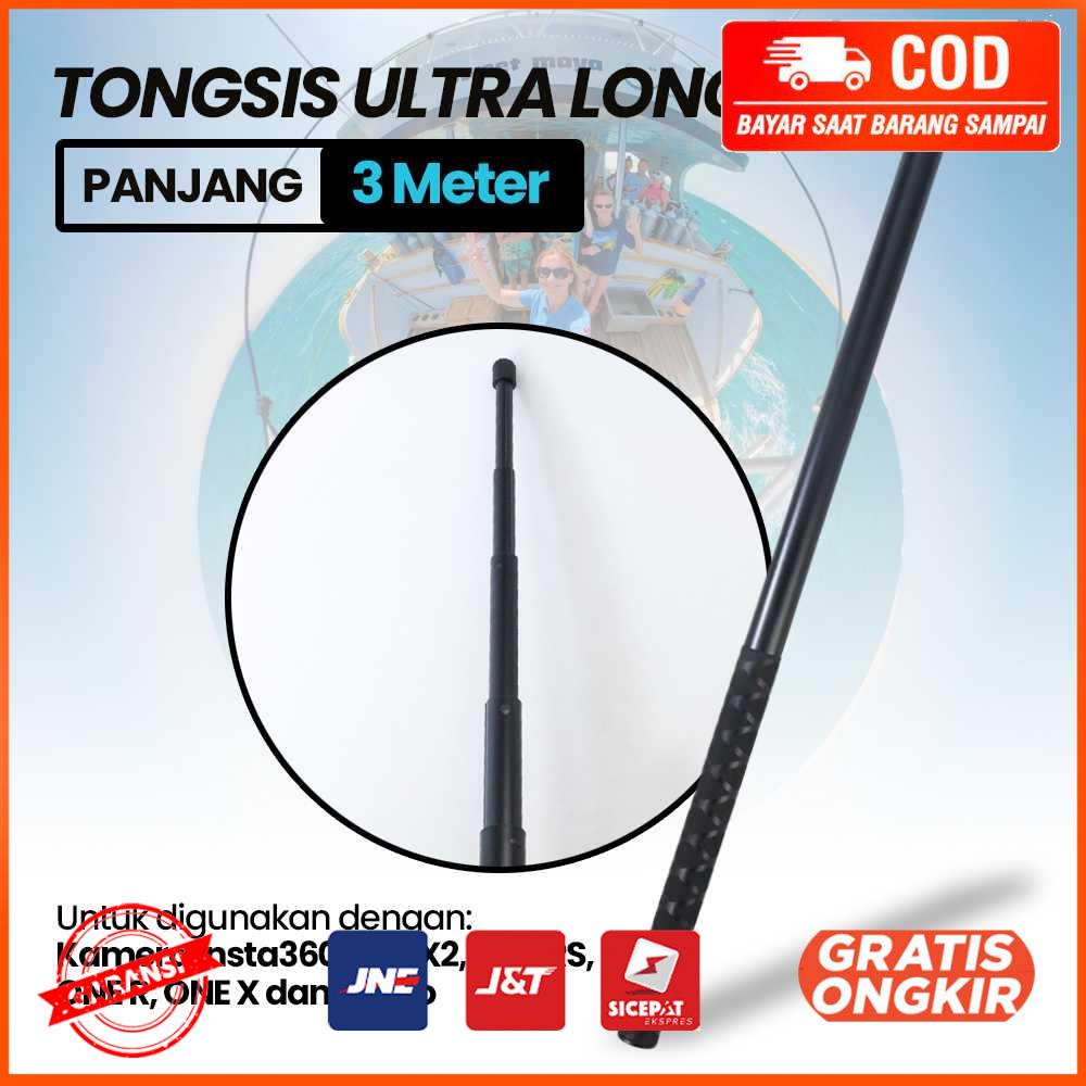 Tongsis Ultra Long Invisible Selfie 3M for Insta360 CF301