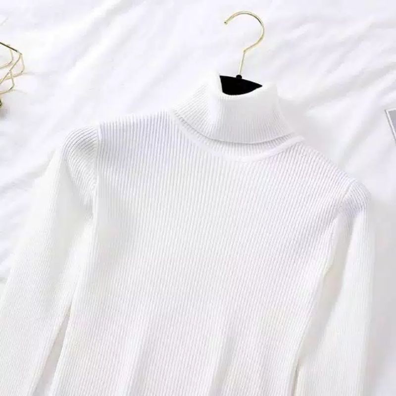 Manset Inner Turtleneck rajut wanita / turtle neck knit / atasan rajut kerah tinggi