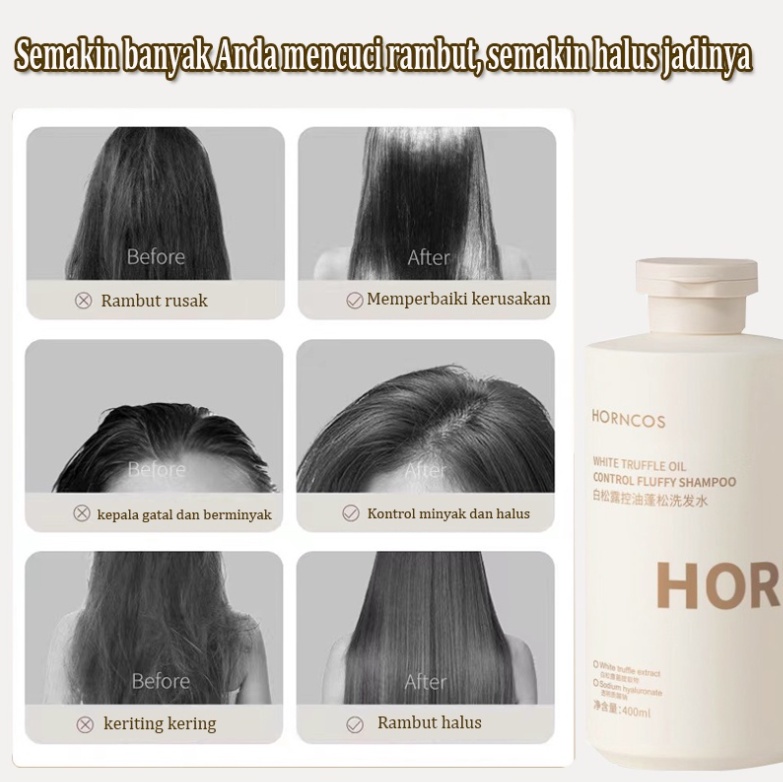 Sampo anti ketombe Mencegah rambut rontok Mencegah ketombe Sampo garam laut Shampo anti tungau Shampo Aroma 400ml Mencegah rambut berminyak Antiketombe, antipruritic oil control asam amino panjang