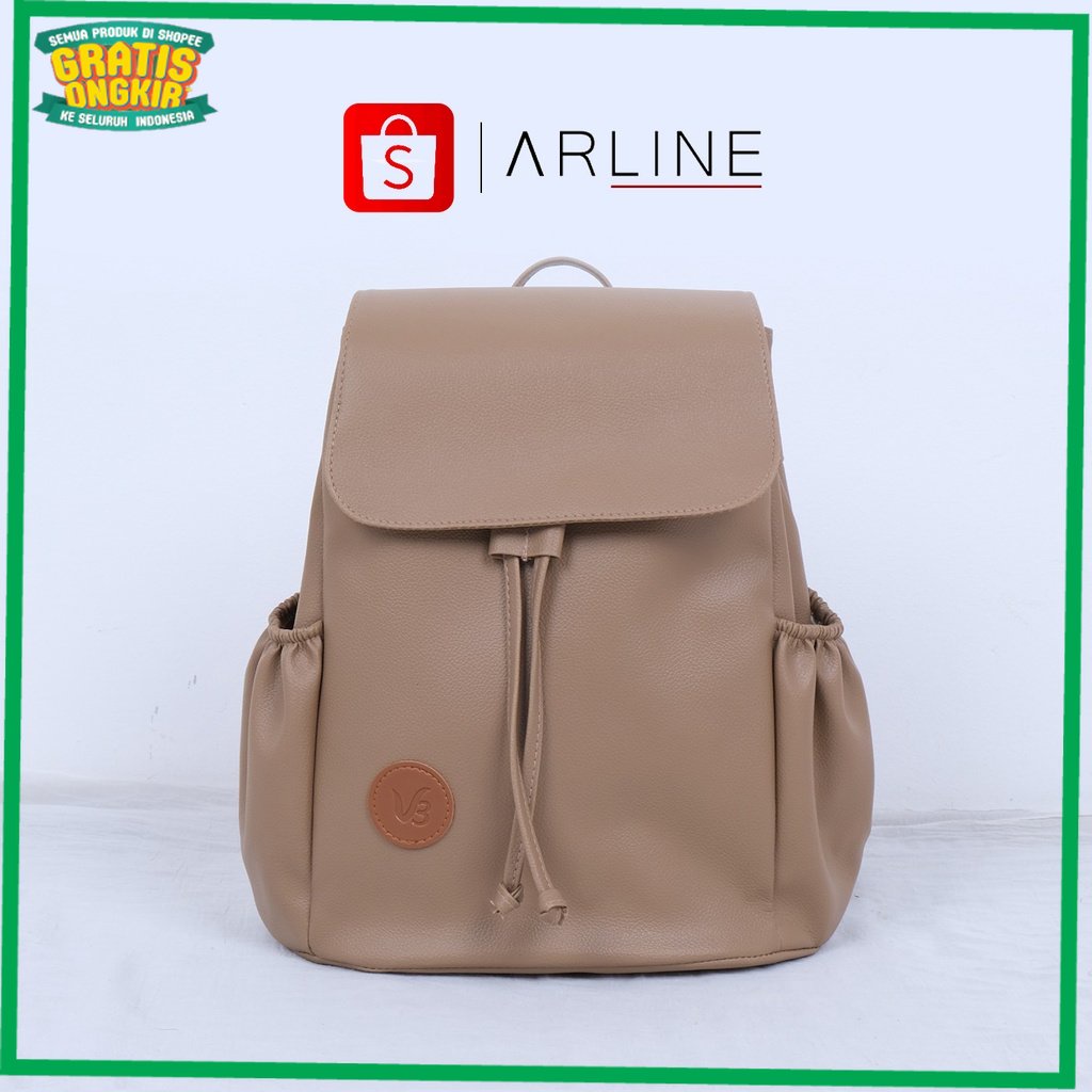 TAS BRANDED IMPORT KOREA / FITA Hilda - Tas Ransel Wanita - Cream, Hitam, Abu, & Pink