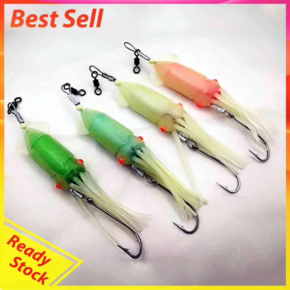 Luminous Artificial Squid Skirt Lure Fishing Bait Accessories for Saltwater